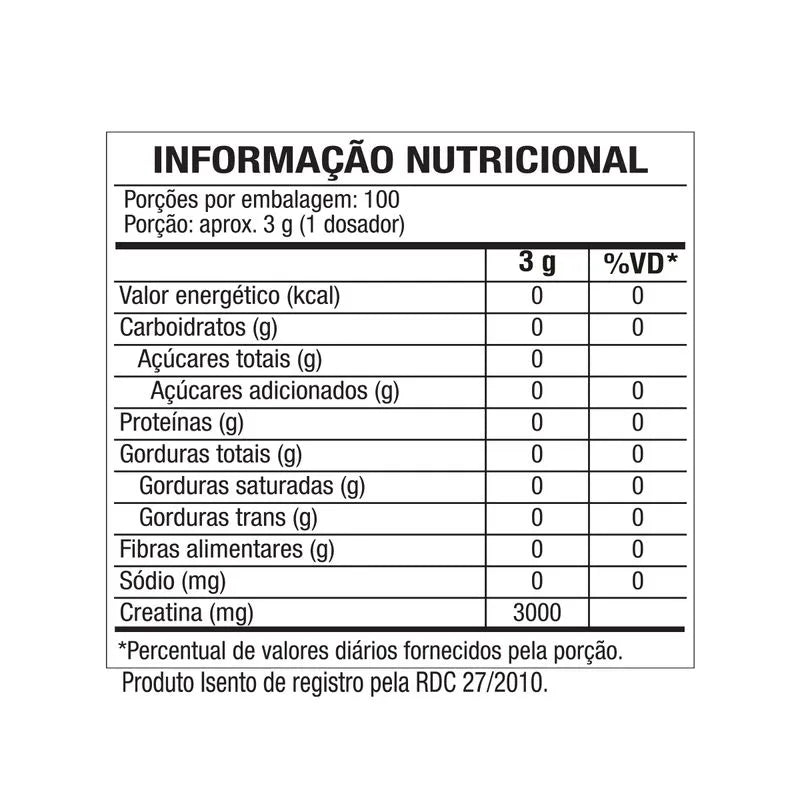 CREATINE - CREATINA MONOHIDRATADA - 300G