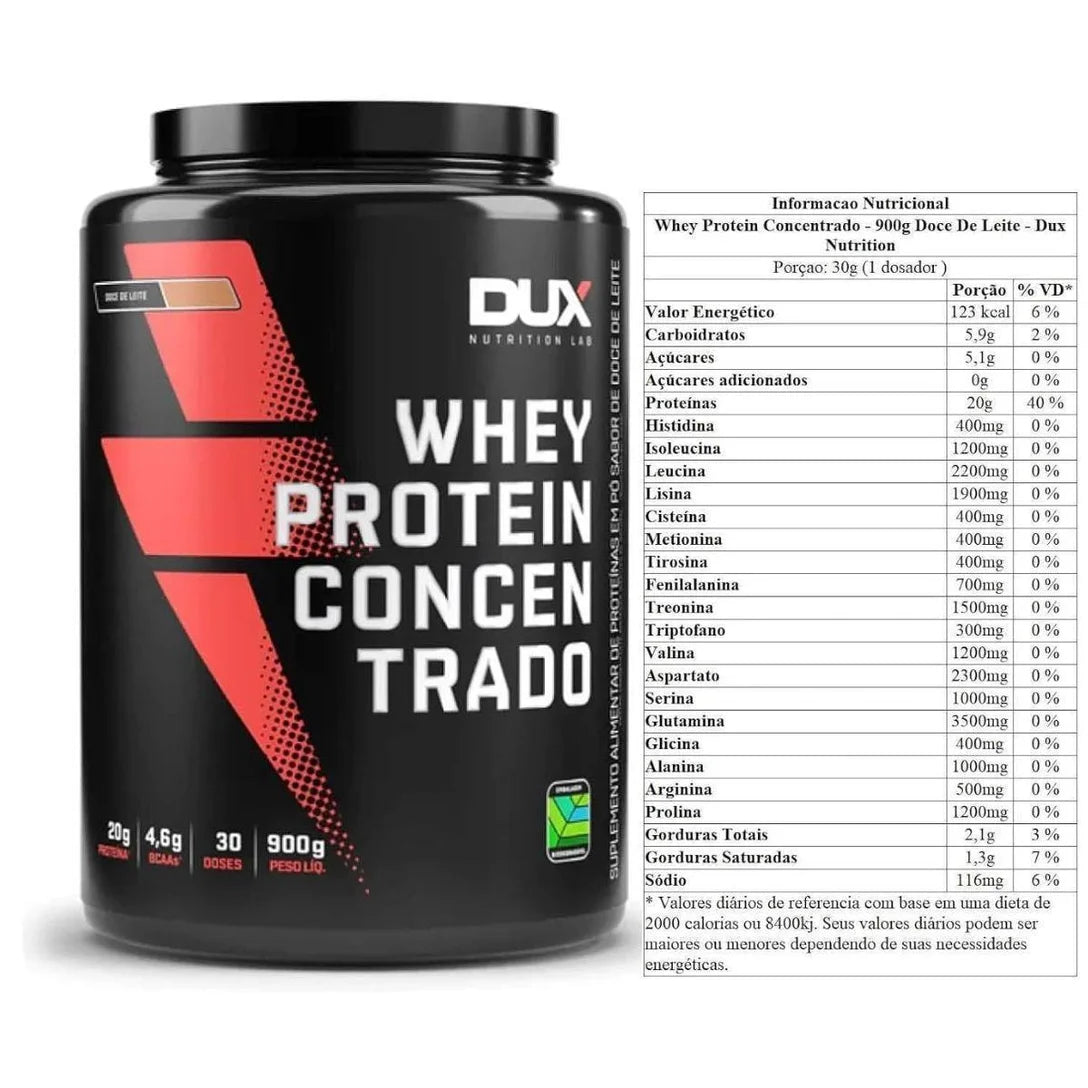 Whey Protein Concentrado - Pote 900g Dux Nutrition